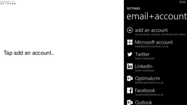 Set up mail on a Windows 8.1 or earlier phone